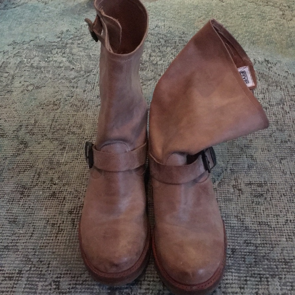 Tan Frye Leather Boots